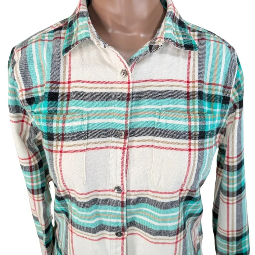 SOLD Woolrich XS Pemberton Plaid Long Sleeve Button Front Flannel Shirt - Picture 5 of 9